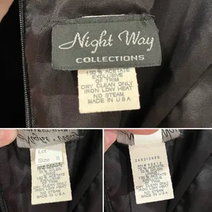 Y2K Night Way Collections Vintage White and Black Velvet Dress w/Tulle 90s 2000s thumbnail 15
