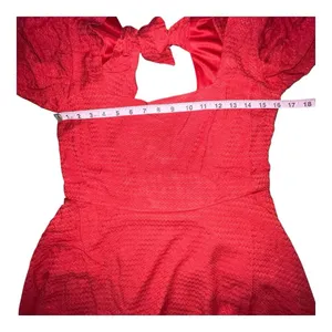 BOG Band of the Free Josette Aurora Red Puff Sleeve Mini‎ Dress Size Medium New thumbnail 5