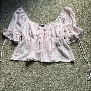 Forever 21 pink gingham top  thumbnail 1