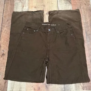 American Eagle's Women's Brown Corduroy Low-Rise Skater Jeans Pants Sz 4 Grunge thumbnail 2