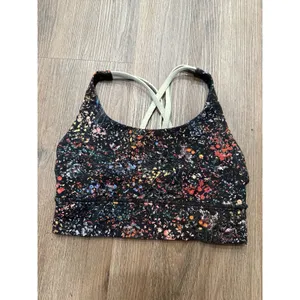 Lululemon Multicolor Speckled‎ Wildflower Strappy Sports Yoga Bra Sz 6 thumbnail 5