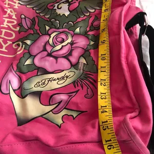 Ed Hardy 1971 pink and black tote shoulder hand crossbody bag purse grunge punk thumbnail 6