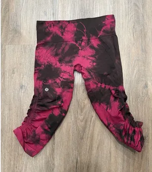 Lululemon In The Flow Crop II‎ Leggings Women's Size 6 Wine Berry Bordeaux Drama thumbnail 1