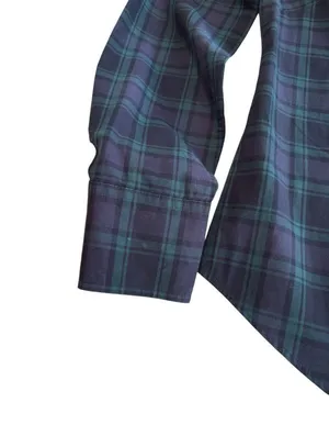 J. Crew Club Collar Perfect Shirt in Black Watch Plaid thumbnail 3