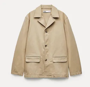 ZARA NWT WASHED TWILL BLAZER ZW COLLECTION. Size small thumbnail 3