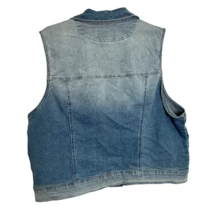 Wallflower Faded Denim Jean Vest Button Front Medium Wash NWT Womens 2X thumbnail 6