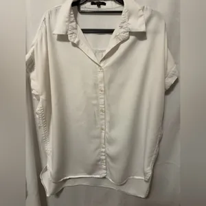 Quince White Vintage Wash Tencel Camp Shirt Women’s size medium thumbnail 7