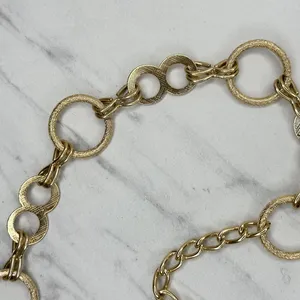 Textured Open Circle Ring Gold Tone Chain Link Belt Small (S) ✨ thumbnail 8