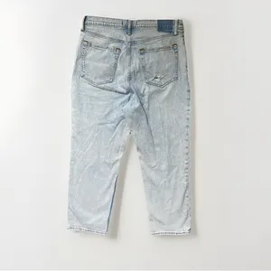 Abercrombie & Fitch Ankle Straight Ultra High Rise Jean Light Wash Distressed 32 thumbnail 7