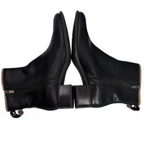 Timberland Bootie Sz‎ 9 M Flora Black Leather Stacked Heel Floral Laser Cutout thumbnail 7