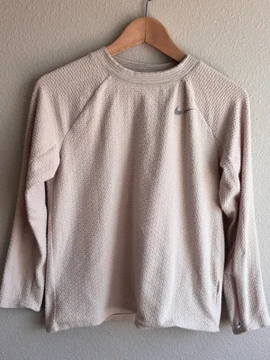 Nike Light Beige Waffle-Texture Long Sleeve thumbnail 1
