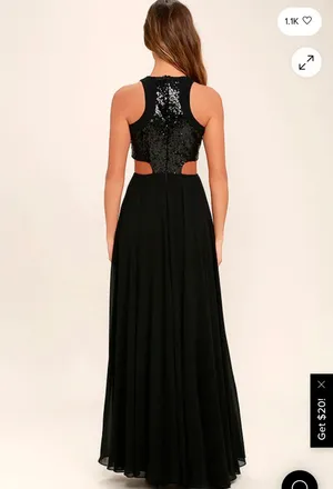 Lulu's Nothin' But Love Black Sequin Maxi Dress thumbnail 4