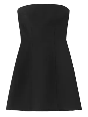 NEW Black Classic Strapless A-line Mini Lined Cocktail Dress S thumbnail 2