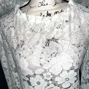 ‎OC Orderplus white lace blouse medium NWT White thumbnail 4