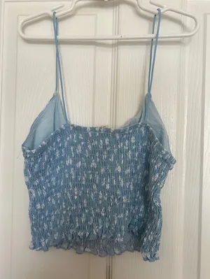 PacSun Tank Top LA Hearts Floral Blue thumbnail 3