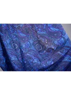 Venezia Jeans Blue Purple Paisley Print Stretch Skirt 90s Vintage Plus Sz 26/28 thumbnail 5