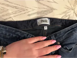 Dark wash straight down jeans thumbnail 2