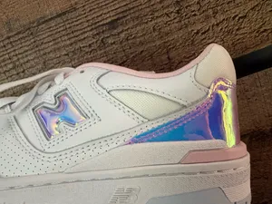 Iridescent and white new balance sneakers thumbnail 2