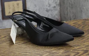 A New Day Simone Rhinestone Ball Slingback Heels 94660895 Black 7.5M thumbnail 1