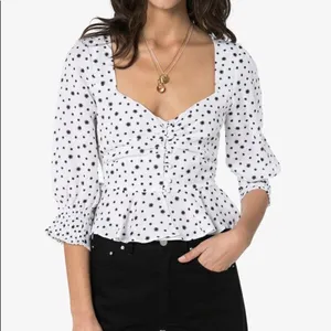 Rixo white stars sameera linen blend starry button down‎ blouse size large Black thumbnail 4