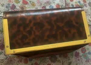 Tory Burch Brown/Black Patent Leather Mini Clutch Gold Hardware thumbnail 1