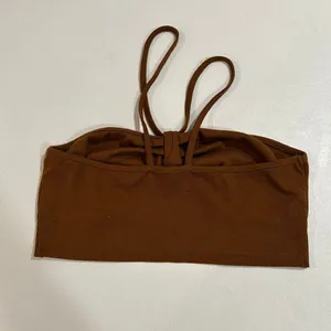 Cider Brown Ribbed Cutout Crop Top Size Small Minimalist Y2K Stretch thumbnail 2