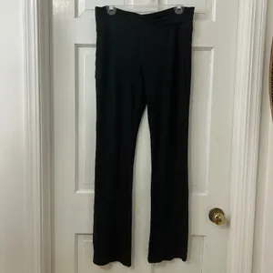 EILEEN FISHER Sz M Charcoal Heather‎ Knit Yoga Pants Lounge Straight Leg Comfy thumbnail 2