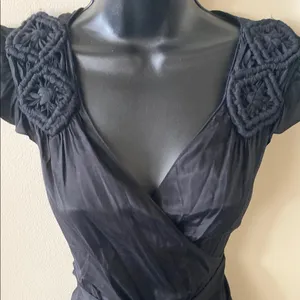 Max Studio Black Wrap Tie Front Blouse size xs thumbnail 2