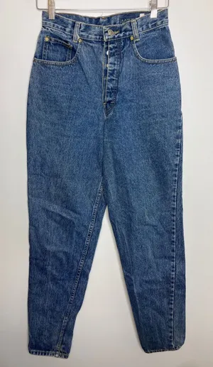 Lawman Jeans Women 7 Blue Good Vintage High Waist Tapered Leg Button Fly Western thumbnail 1