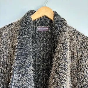 Donna Diosa Fringe Open Cardigan Sweater Fluffy Knit Shag Shabby Chic Boho thumbnail 2