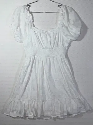 Altard State Womens Elira Puff Sleeve Mini Dress Size M White thumbnail 2