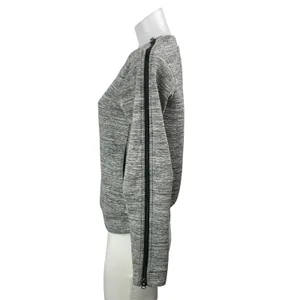 Lululemon Women's Gray Zipper Long Sleeves Heather Knit Pullover Sweater Top M thumbnail 2