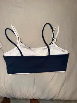 Women’s Navy and White Sports Bra thumbnail 2