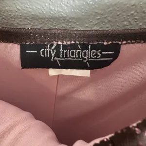 Vtg City Triangles Maxi Prom Dress XS/Small? Formal Gown Brown Sparkly Fairy Y2K thumbnail 9