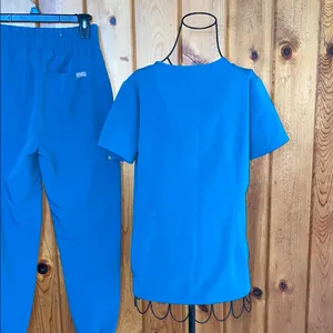 Blue Scrub Set with Jogger Pants blue fig scrubs size small/XS Zamora/caterina thumbnail 11