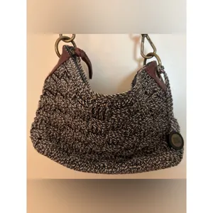 The Sac Woven Hobo Shoulder Bag in Brown and Cream thumbnail 2
