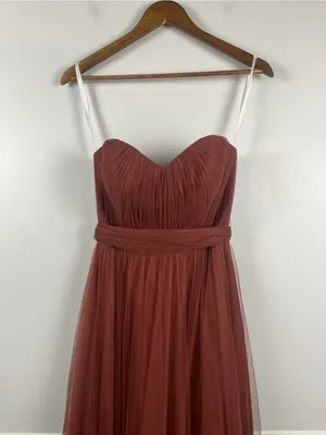 Revelry Rosalie Tulle Convertible Dress in cinnamon rose size 2 strapless thumbnail 3