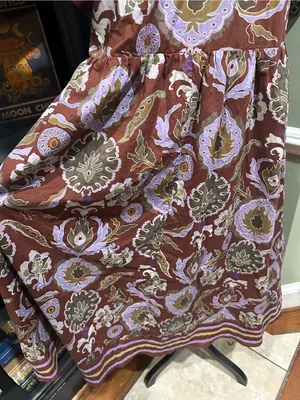 Entro Multi Mixed‑Print Button‑Front Midi Dress – Red Bean – Size M thumbnail 11