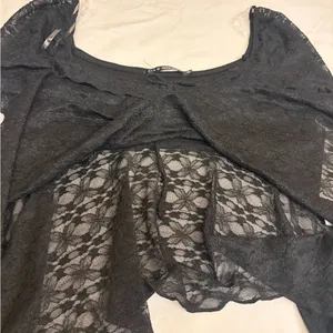 Y2K Whimsigoth Top Women Small Lace Floral Mesh Witchy Boho Goblin thumbnail 3