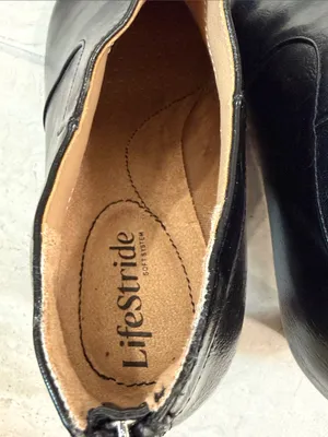 LifeStride NWOT Georgia Soft System black zip back boots size 6.5W flex soles thumbnail 7