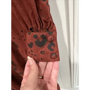 Mud Pie Cheetah Print Tiered Midi Dress Brown & Black Western Prairie Country thumbnail 3