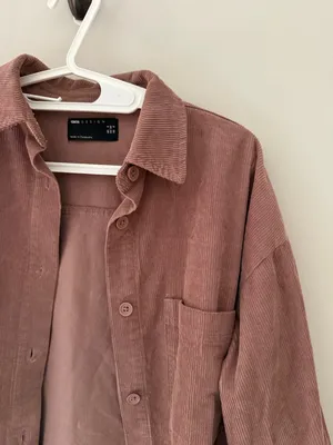 ASOS Design Oversized Corduroy Button Up Shirt Women’s 0 Dusty Rose thumbnail 4