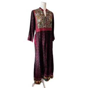 Biba Indian Printed Button Front Half Collar Long Sleeve Maxi Dress thumbnail 6
