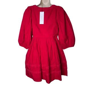 NWT RHODE Red Daya Mini Dress in Popppy sz 12 thumbnail 4