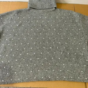 NWT Steve Madden Rhinestoned Astro Sweater Oversized Turtle Neck‎ Knit Sweater thumbnail 4