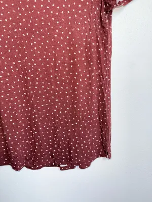 Maurices 24/7 Rust Brown Dotted Tee Crew Neck Short Sleeve thumbnail 5