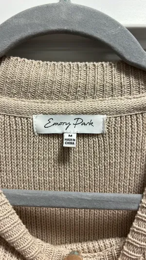 Emory park Cream Balloon Sleeve Sweater Oversized thumbnail 3