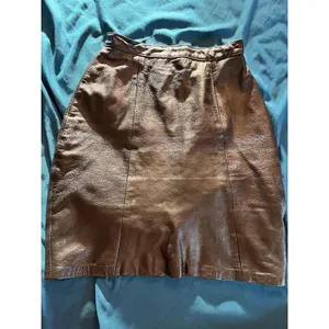 Vintage Wilsons Leather Skirt Womens Sz 4 Black Mini High Rise thumbnail 4