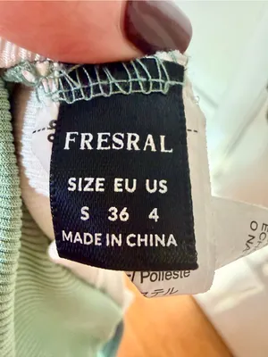 Fresral Ribbed Colorblock Wrap Crop Tank Top Sage Green White Size Small S thumbnail 10