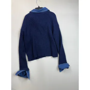 LE JEAN Harvey blue Denim Collar Sweater Large thumbnail 5